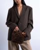 Topshop Topshop Gabriette borg metal trim handle grab bag in brown - 1