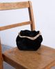Topshop Topshop Gabriette small velvet clutch purse with metal handle trim in black - 2