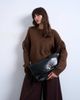 Topshop Topshop Gaia folded clutch bag with hardware in black - 2