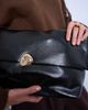 Topshop Topshop Gaia folded clutch bag with hardware in black - 4