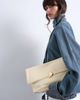 Topshop Topshop Gaia folded clutch purse with hardware detail in off white-Yellow - 1
