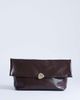 Topshop Topshop Gaia large clutch purse with gold-tone hardware in chocolate-Brown - 1
