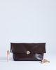 Topshop Topshop Gaia large clutch purse with gold-tone hardware in chocolate-Brown - 2