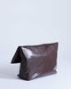 Topshop Topshop Gaia large clutch purse with gold-tone hardware in chocolate-Brown - 4