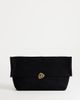 Topshop Topshop Gaia oversized suedette clutch purse with hardware in black - 1