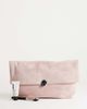 Topshop Topshop Gaia oversized suedette clutch purse with hardware in light pink - 2