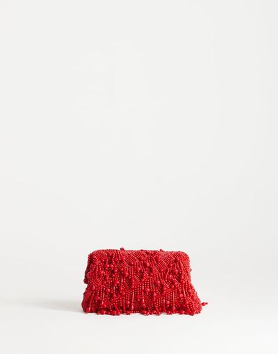 Topshop Topshop Garison bead and embellished clutch in red