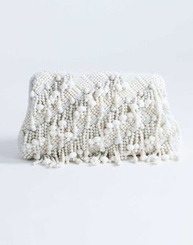 Topshop Topshop Garison bead embellished small clutch purse in white