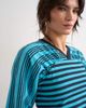 Topshop Topshop gather yoke seam long sleeve top blue stripe-Yellow - 3
