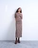 Topshop Topshop gathered detail mesh maxi skirt in plaid-Brown - 1