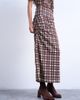 Topshop Topshop gathered detail mesh maxi skirt in plaid-Brown - 3