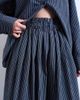 Topshop Topshop gathered waist plaid midi skirt in navy - 4