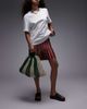 Topshop Topshop Gemma striped crochet grab bag in green stripe - 2