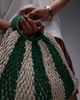 Topshop Topshop Gemma striped crochet grab bag in green stripe - 3