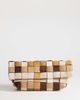 Topshop Topshop George oversized clutch bag in neutral weave mix - 1