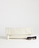 Topshop Topshop George oversized textured clutch bag in off white - 2