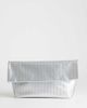 Topshop Topshop George weave oversized clutch bag in silver - 1