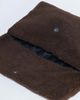 Topshop Topshop Georgia folded borg clutch grab bag in chocolate-Brown - 4