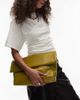 Topshop Topshop Georgia folded clutch grab bag in green - 1