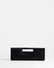 Topshop Topshop Giavanna hair-on real leather medium rectangle clutch purse in black - 1