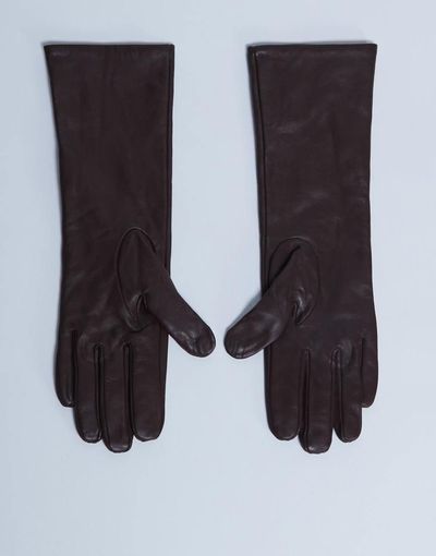 Topshop Topshop Gibson leather gloves in chocolate-Brown