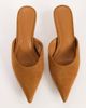 Topshop Topshop Gigi kitten heel court shoe in chestnut faux suede-Brown - 4