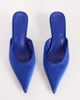 Topshop Topshop Gigi kitten heel court shoe in cobalt satin-Blue - 3