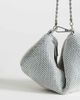 Topshop Topshop Ginny small rhinestone clutch purse in silver - 3