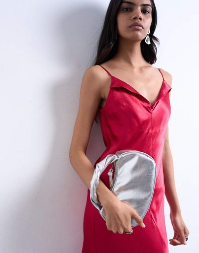 Topshop Topshop Gladys grab bag in silver-Black