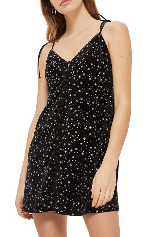 Topshop Topshop Glitter Star Velvet Slipdress