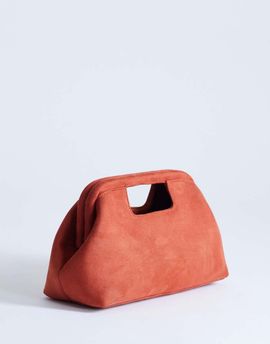 Topshop Topshop Gordan clutch with handle in burnt orange