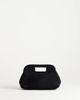 Topshop Topshop Gordan medium suedette clutch with handle in black - 1
