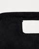 Topshop Topshop Gordan medium suedette clutch with handle in black - 4