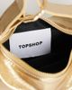 Topshop Topshop Grace small scoop clutch purse in gold - 2