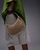Topshop Topshop Gracia crochet & leather bag with buckle strap in natural-Neutral - 1