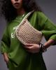 Topshop Topshop Gracia crochet & leather bag with buckle strap in natural-Neutral - 4