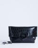 Topshop Topshop Gregry folded oversized clutch bag in black croc - 2