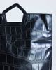Topshop Topshop Gregry folded oversized clutch bag in black croc - 4