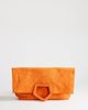 Topshop Topshop Gregry oversized folded clutch purse in orange suedette - 1