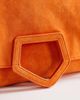 Topshop Topshop Gregry oversized folded clutch purse in orange suedette - 3