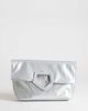 Topshop Topshop Gregry oversized folded clutch purse in silver - 1