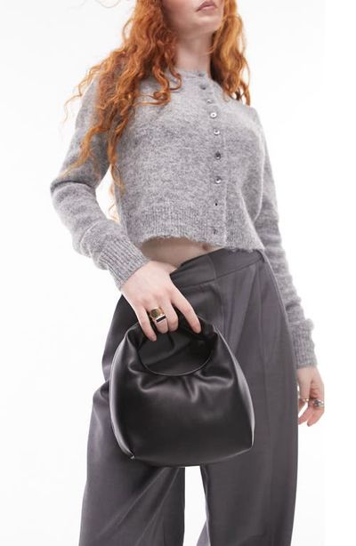 Topshop Topshop Groovy Puffy Faux Leather Top Handle Grab Bag