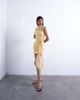 Topshop Topshop grown-on shoulder chiffon mini dress with sash in textured buttermilk-Yellow - 1