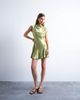Topshop Topshop grown-on sleeve satin dress in olive-Green - 2
