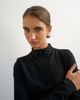 Topshop Topshop grown on neck zip long sleeve top in black - 3