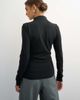Topshop Topshop grown on neck zip long sleeve top in black - 4