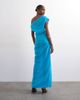 Topshop Topshop grown on shoulder midi dress in soft touch electric blue - 2
