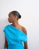 Topshop Topshop grown on shoulder midi dress in soft touch electric blue - 3