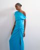 Topshop Topshop grown on shoulder midi dress in soft touch electric blue - 4