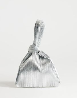 Topshop Topshop Gwyn ribbed grab bag in silver